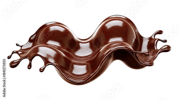 Fototapeta Chocolate Splash Isolated on White Background