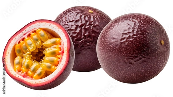 Obraz ia generated. Passion fruit isolated on a white background