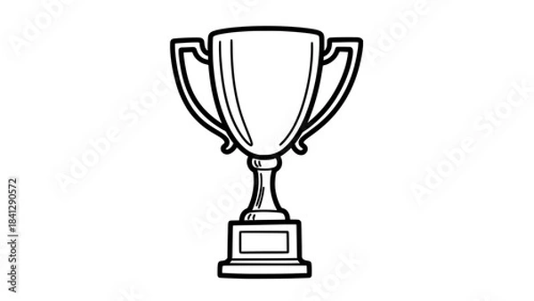 Fototapeta Trophy in Minimalism: a clean, elegant depiction of a classic trophy, symbolizing success, achievement, and recognition.