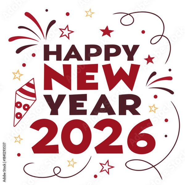 Obraz Vector of Happy New Year on white background