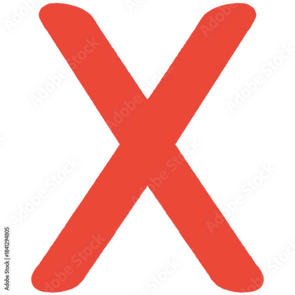 Obraz Red letter x,cross mark