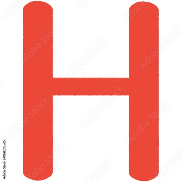 Obraz red letter h