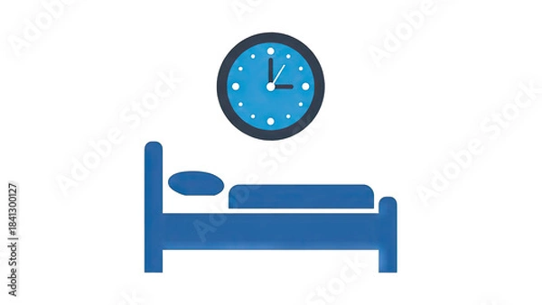 Fototapeta Bedtime: Clock Showing Time Above Bed
