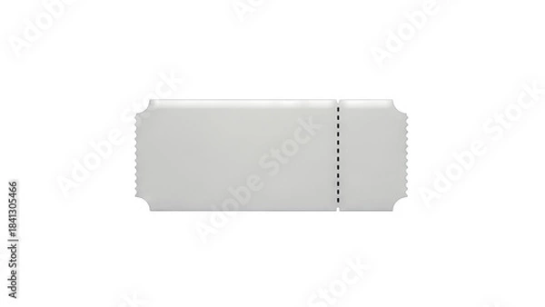 Fototapeta Blank Ticket Isolated on White Background
