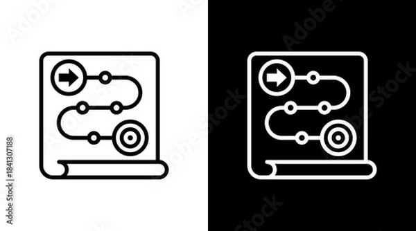 Obraz Project Roadmap With Icon Set Design