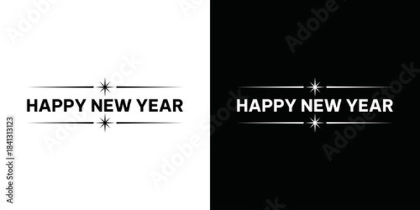 Obraz Happy New Year 2026 simple vector logo
