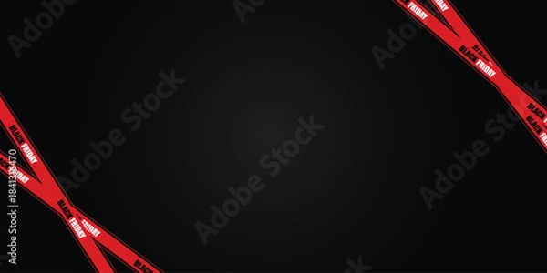 Obraz Black Friday typography banner. Black Friday modern linear typography text illustration isolated on black background. Design template for Black Friday sale banner