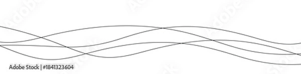 Fototapeta curve wave seamless pattern thin line wavy abstract vector 