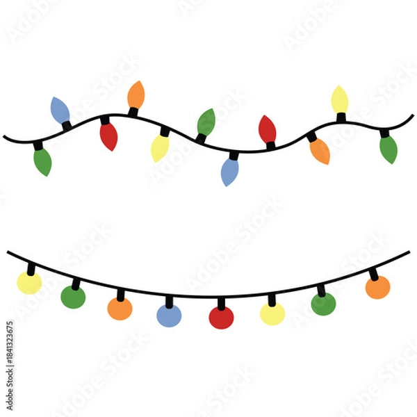 Obraz Colorful Christmas Lights Vector Design