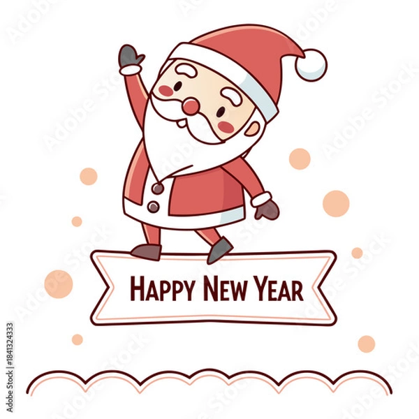 Obraz christmas card with santa claus