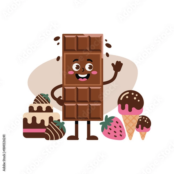 Obraz Delicious chocolate bar design with sweet swirls and rich colors