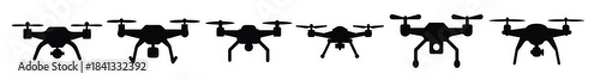 Obraz Drone silhouette vector set with camera
