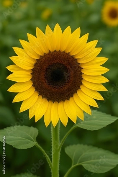 Fototapeta vibrant sunflower bloom in field