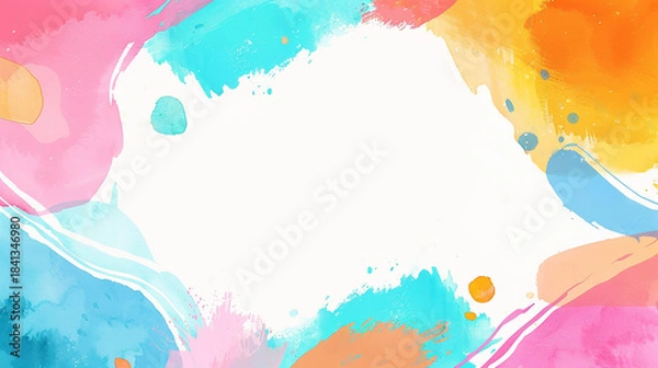 Obraz パステルカラーの水彩抽象背景「AI生成画像」