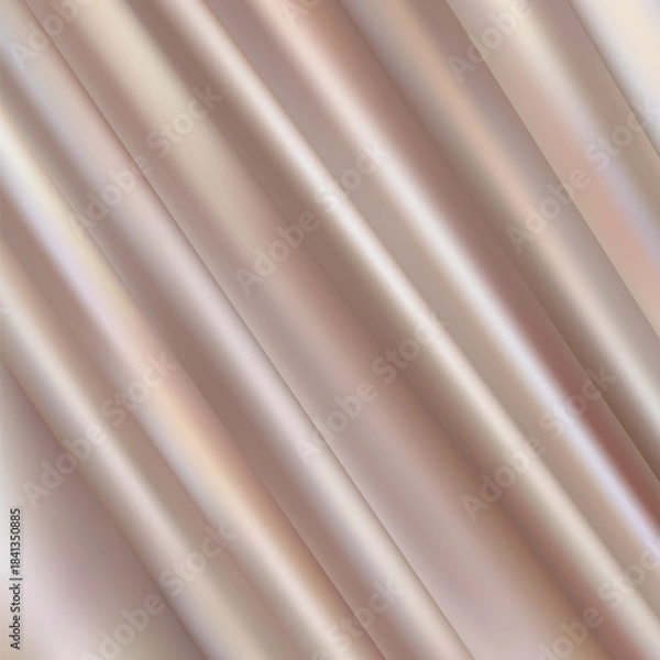 Fototapeta Beige brown crumpled fabric for creative background. Copy space. Vivid textile for wallpaper or design. eps 10