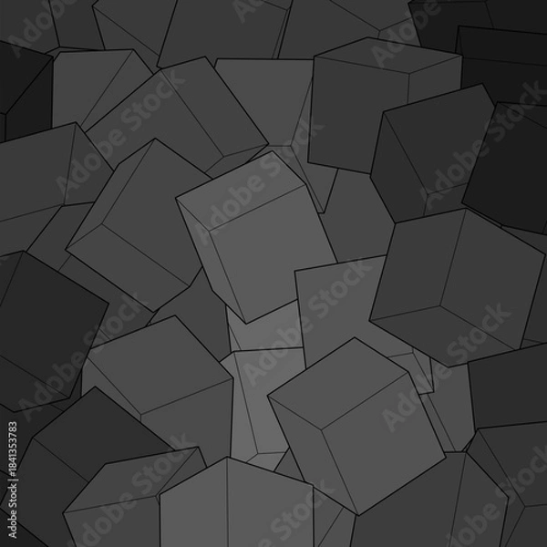 Fototapeta Geometric gray background. Cubes. Template, layout eps 10