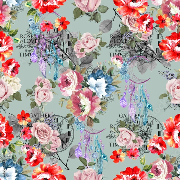 Obraz Rose patterns with various beautiful shapes