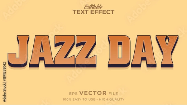 Obraz Editable Text Effect - World Jazz Day