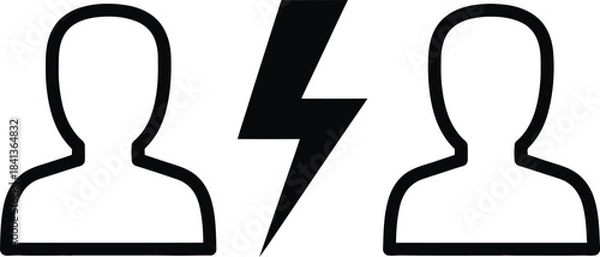 Fototapeta Conflict Between Two People Icon Vector