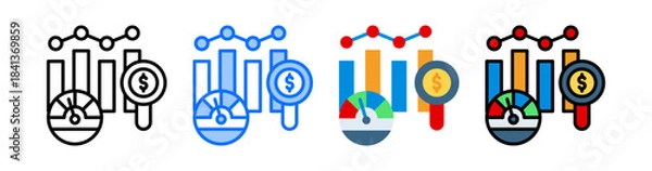 Obraz Performance Metrics Icon Collection Set Different Style