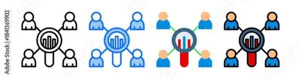 Obraz Competitor Analysis Icon Collection Set Different Style