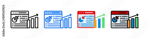 Obraz Web Analytics Icon Collection Set Different Style