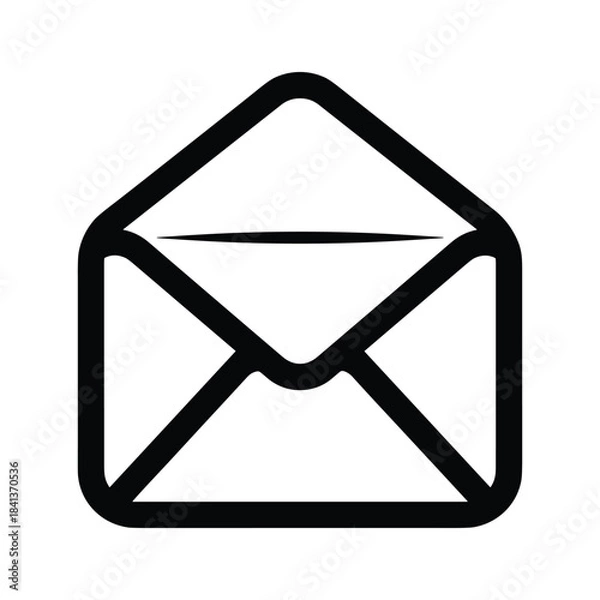 Obraz Outline icon of an open envelope, email or message symbol, isolated on