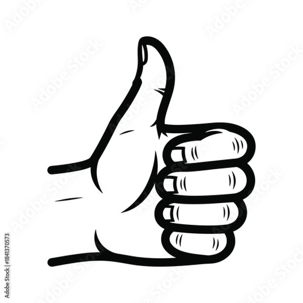 Obraz Hand gesture showing thumbs up sign, approval, agreement, like symbol