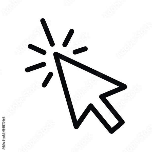 Obraz Click cursor icon with sparkle effect outline style