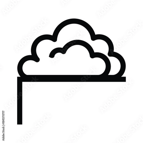 Obraz Cloud icon outline symbol for weather forecast or data storage concept
