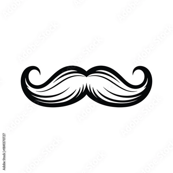 Obraz Black handlebar mustache illustration isolated on