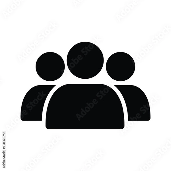 Obraz Group of people icon, team symbol, users silhouette, social network concept