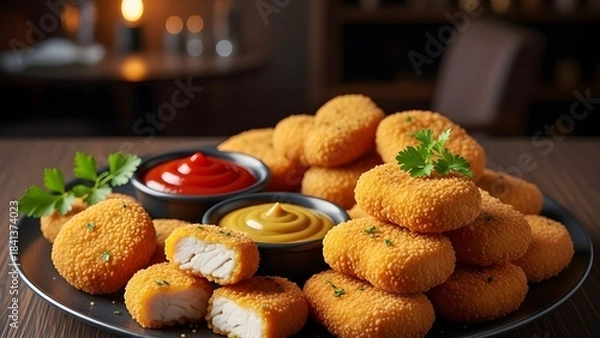 Fototapeta Chicken nuggets.