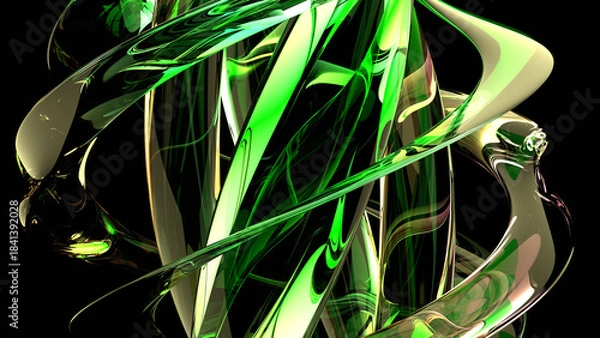 Obraz VJ クリスタル ガラス 水晶 宝石 スタイリッシュ 緑 [別Verあり]