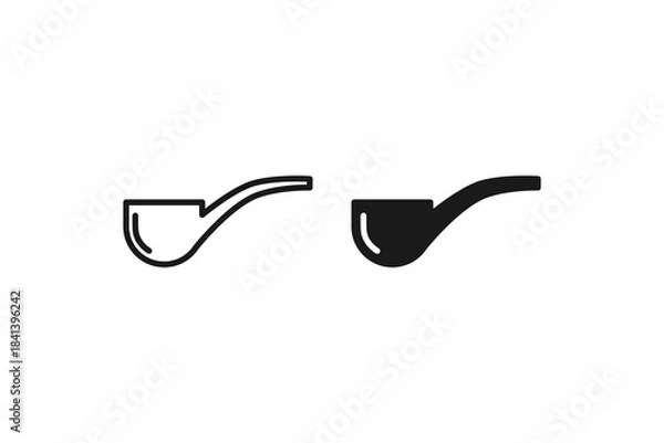 Obraz pipe or smoking pipe icon outline and flat