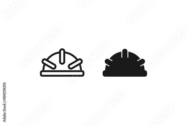 Obraz project helmet for workers icon outline and flat