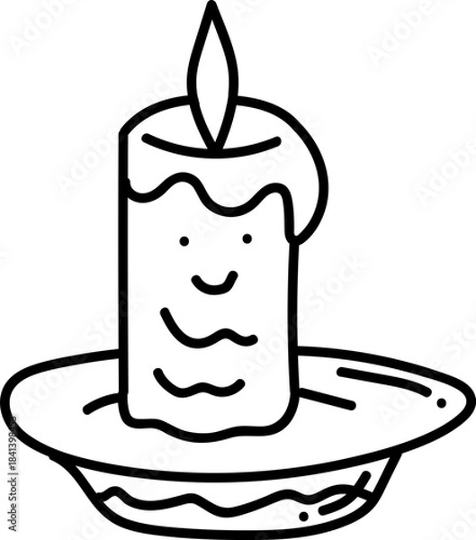 Obraz Christmas Candle Doodle