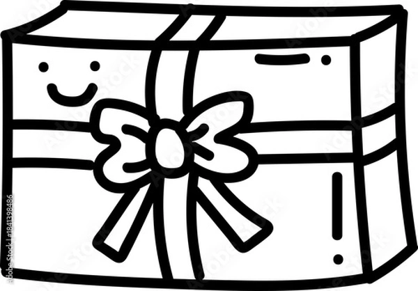 Obraz Cute Gift Box Doodle