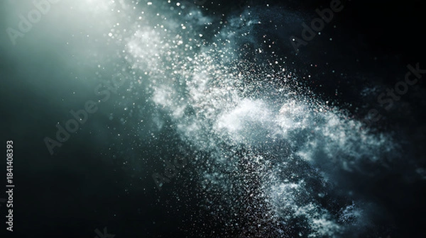 Fototapeta Bubbles Rising in Water with Light Rays Effect