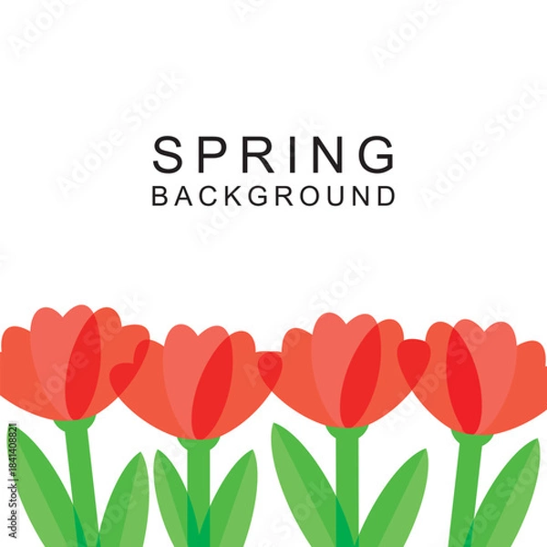 Obraz Spring banner with tulips and the inscription Spring Background.