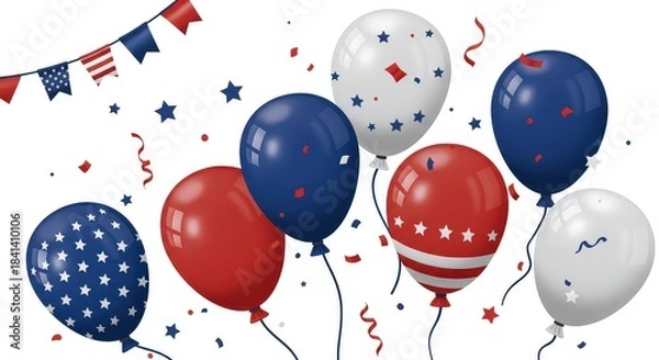 Obraz Patriotic balloons and confetti