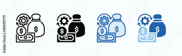 Obraz Capital Icon Sheet Multiple Style Collection Isolated Vector