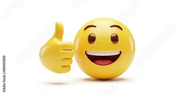 Obraz Smiling emoji thumbs up
