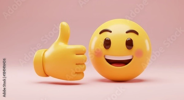 Obraz Thumbs up emoji design
