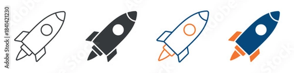 Fototapeta Startup Icon Set Multiple Style Collection 