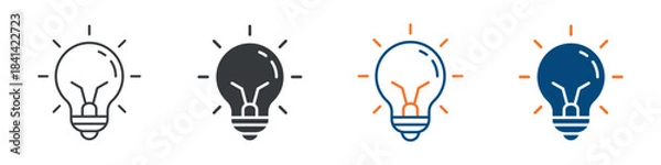 Fototapeta Idea Icon Set Multiple Style Collection 