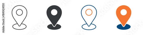 Fototapeta Location Icon Set Multiple Style Collection 