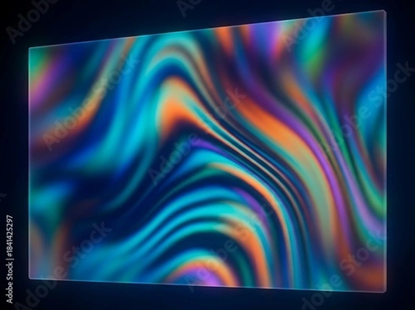 Fototapeta Vibrant Abstract Swirls of Psychedelic Colors with a Smooth Texture Displayed on a Transparent Surface