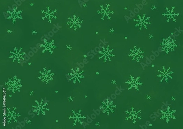 Obraz 雪の結晶の背景　緑