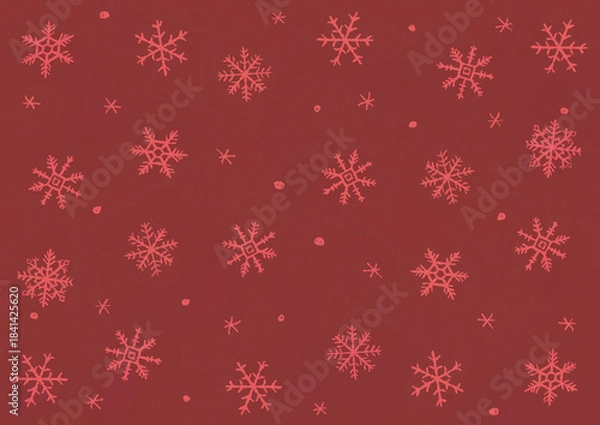 Obraz 雪の結晶の背景　赤